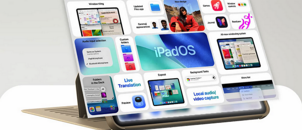 An iPad interface screen showing various apps that can be controlled using Siri, on an iPad in a Sand color ZUGU iPad case.